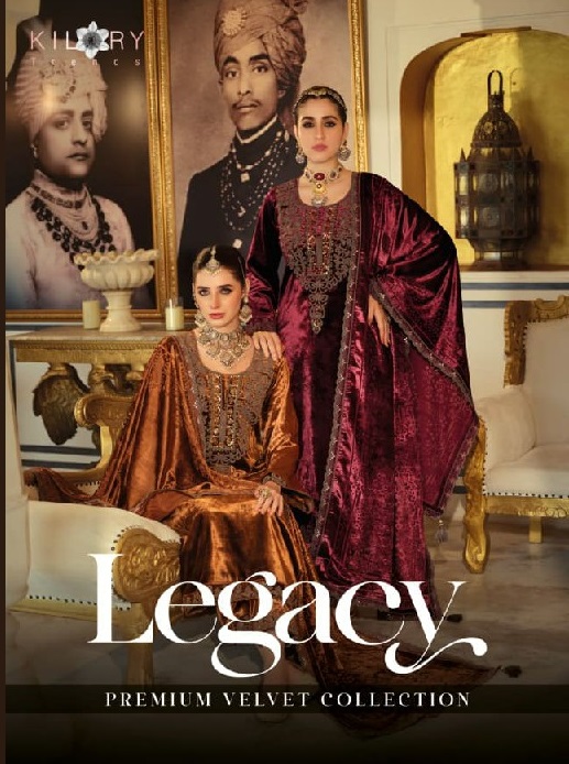 KILORY TRENDS LEGACY WHOLESALE PURE VELVET WINTER SPECIAL UNSTITCH SALWAR SUITS ONLINE