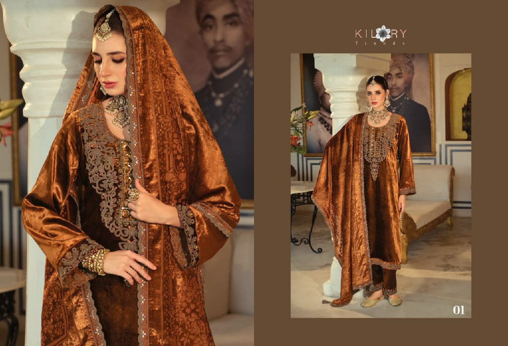 KILORY TRENDS LEGACY WHOLESALE PURE VELVET WINTER SPECIAL UNSTITCH SALWAR SUITS ONLINE