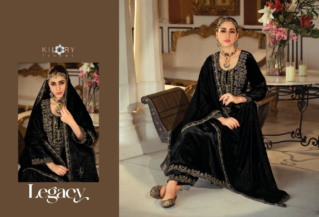 KILORY TRENDS LEGACY WHOLESALE PURE VELVET WINTER SPECIAL UNSTITCH SALWAR SUITS ONLINE