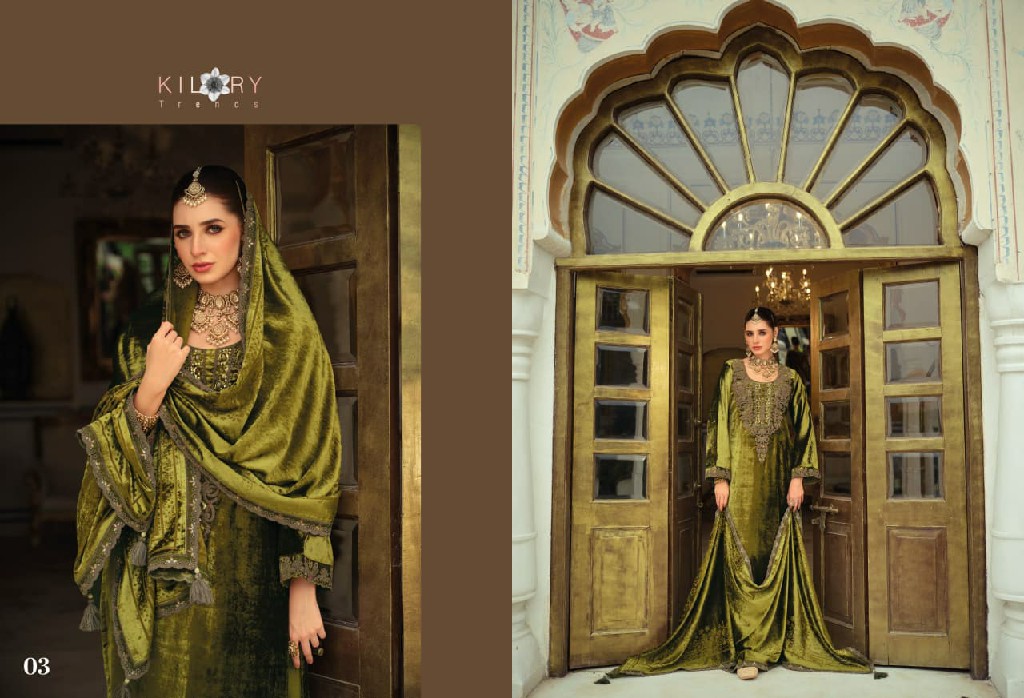 KILORY TRENDS LEGACY WHOLESALE PURE VELVET WINTER SPECIAL UNSTITCH SALWAR SUITS ONLINE