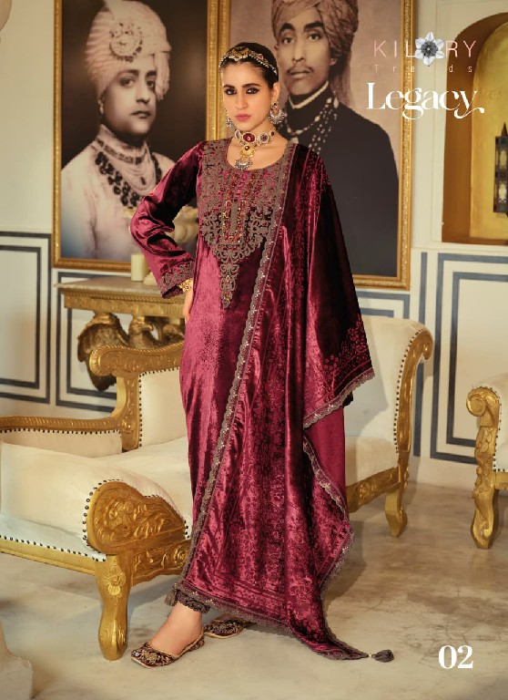 KILORY TRENDS LEGACY WHOLESALE PURE VELVET WINTER SPECIAL UNSTITCH SALWAR SUITS ONLINE