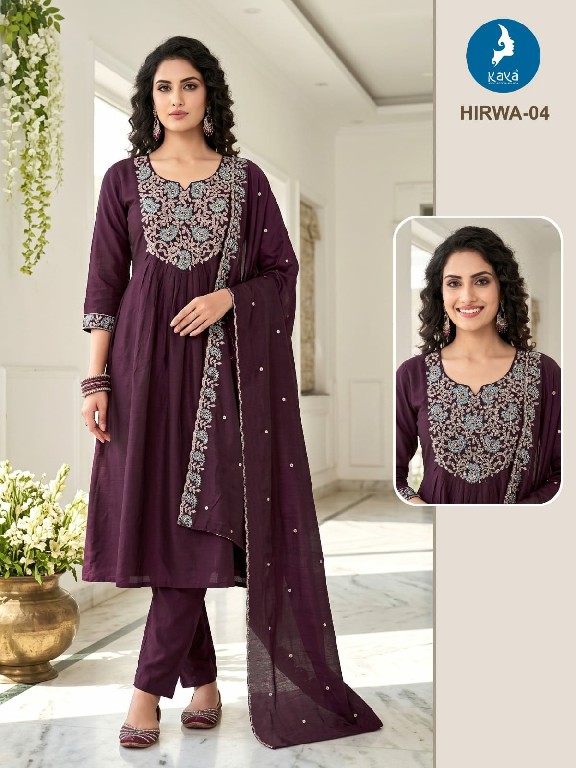 KAYA HIRWA WHOLESALE READYMADE MULL CHANDERI BIG SIZE ELEGANT 3 PCS COMBO SET SUITS SUPPLIER