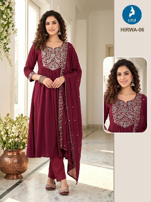 KAYA HIRWA WHOLESALE READYMADE MULL CHANDERI BIG SIZE ELEGANT 3 PCS COMBO SET SUITS SUPPLIER