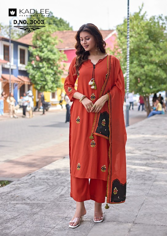 KADLEE VASANT WHOLESALE READYMADE HEAVY RAYON ELEGANT STYLE 3 PCS SUITS SUPPLIER