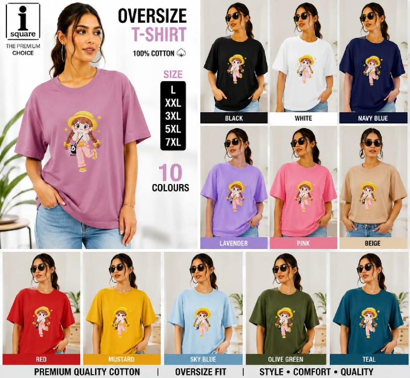 I SQUARE LAUNCH READYMADE COTTON OVER SIZE T SHIRT FOR WOMEN ONLINE