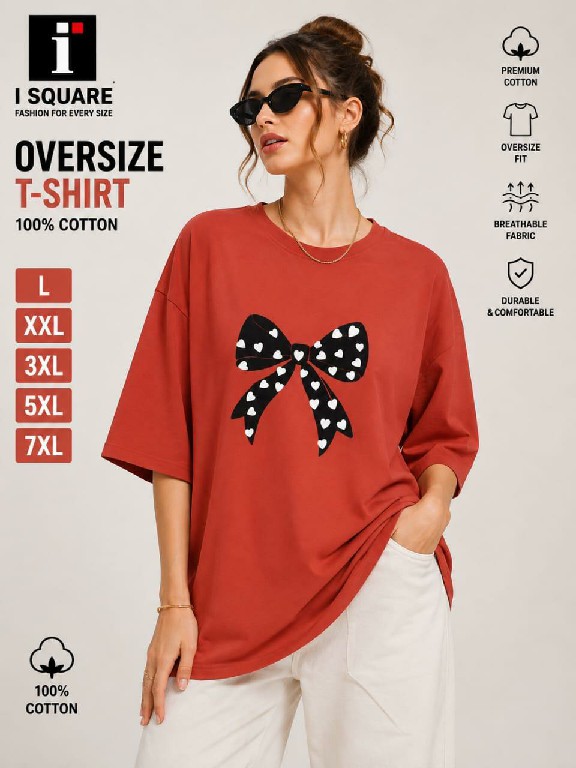 I SQUARE LAUNCH READYMADE COTTON OVER SIZE T SHIRT FOR WOMEN ONLINE
