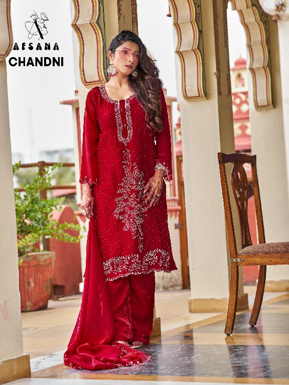 AFSANA CHANDNI WHOLESALE READYMADE FANDY SATIN FESTIVE WEAR 3 PCS COMBO SET SUITS SUPPLIER