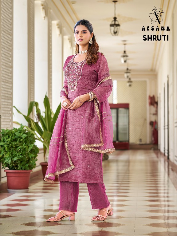 AFSANA SHRUTI WHOLESALE READYMADE SALSA CRUSH ELEGANT 3 PCS COMBO SET SUITS FOR EXPORT