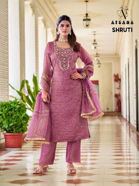 AFSANA SHRUTI WHOLESALE READYMADE SALSA CRUSH ELEGANT 3 PCS COMBO SET SUITS FOR EXPORT