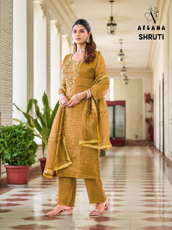 AFSANA SHRUTI WHOLESALE READYMADE SALSA CRUSH ELEGANT 3 PCS COMBO SET SUITS FOR EXPORT
