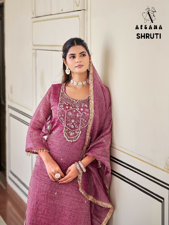 AFSANA SHRUTI WHOLESALE READYMADE SALSA CRUSH ELEGANT 3 PCS COMBO SET SUITS FOR EXPORT