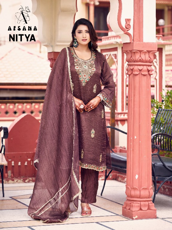 AFSANA NITYA WHOLESALE READYMADE SALSA CRUSH BEATS WORK 3 PCS COMBO SET SUITS ONLINE