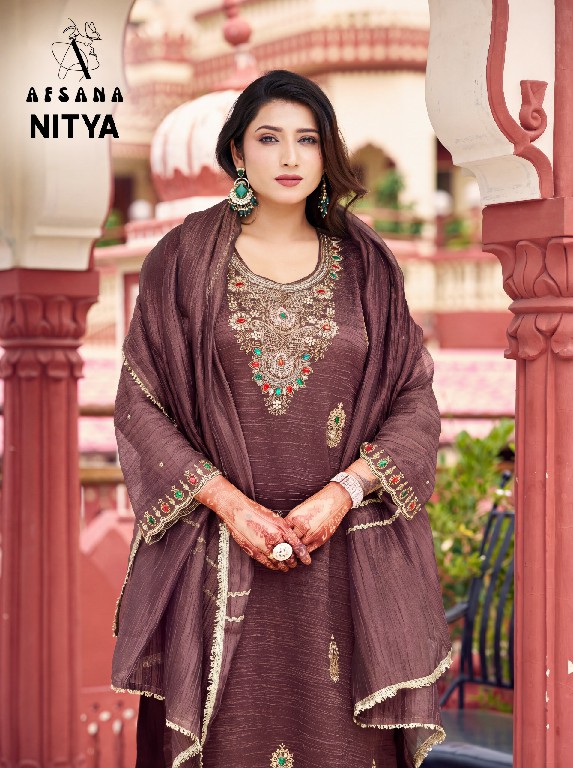 AFSANA NITYA WHOLESALE READYMADE SALSA CRUSH BEATS WORK 3 PCS COMBO SET SUITS ONLINE