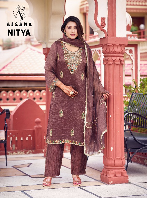 AFSANA NITYA WHOLESALE READYMADE SALSA CRUSH BEATS WORK 3 PCS COMBO SET SUITS ONLINE