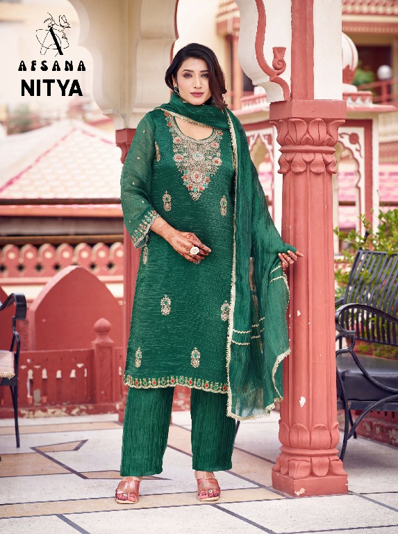 AFSANA NITYA WHOLESALE READYMADE SALSA CRUSH BEATS WORK 3 PCS COMBO SET SUITS ONLINE