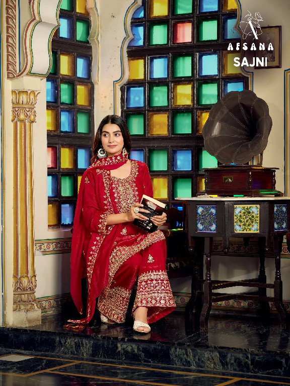 AFSANA SAJNI WHOLESALE READYMADE FANDY SATIN FESTIVE COLECTION 3 PCS COMBO SET SUITS EXPORTER