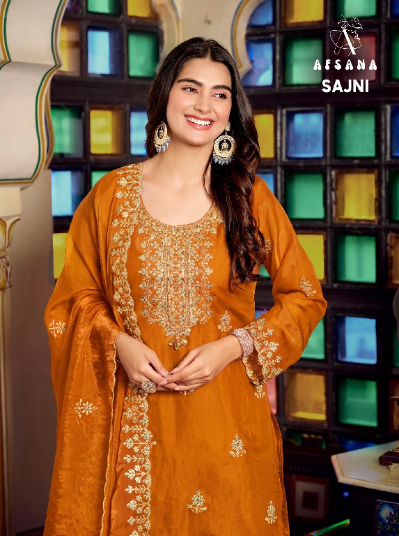 AFSANA SAJNI WHOLESALE READYMADE FANDY SATIN FESTIVE COLECTION 3 PCS COMBO SET SUITS EXPORTER