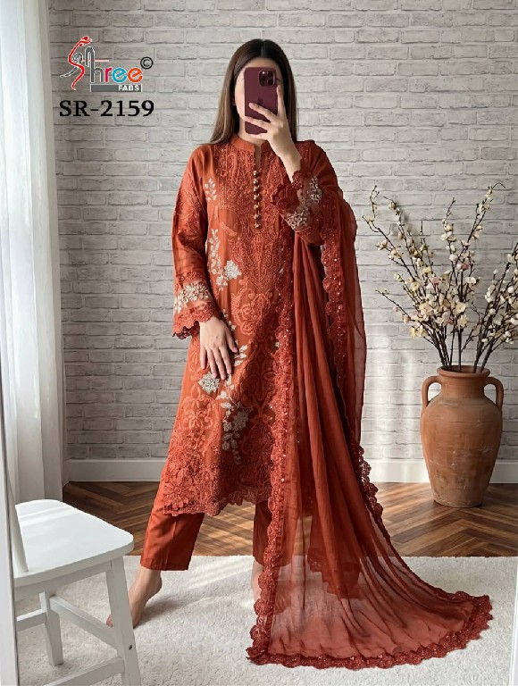 SHREE FABS R-2159 WHOLESALE READYMADE CRISTAL RAGGA CHIFFON MODERN STYLISH 3 PCS SUITS EXPORTER