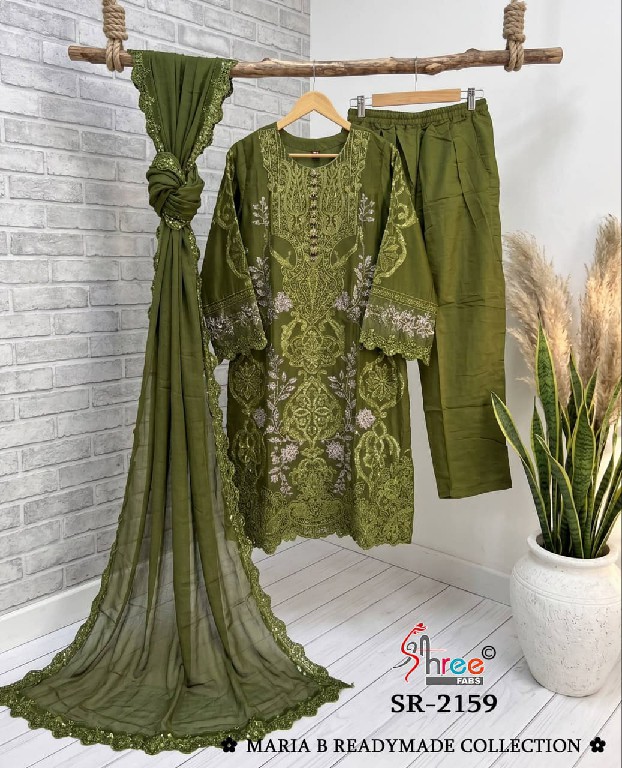 SHREE FABS R-2159 WHOLESALE READYMADE CRISTAL RAGGA CHIFFON MODERN STYLISH 3 PCS SUITS EXPORTER