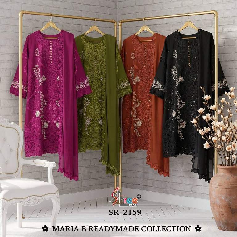 SHREE FABS R-2159 WHOLESALE READYMADE CRISTAL RAGGA CHIFFON MODERN STYLISH 3 PCS SUITS EXPORTER