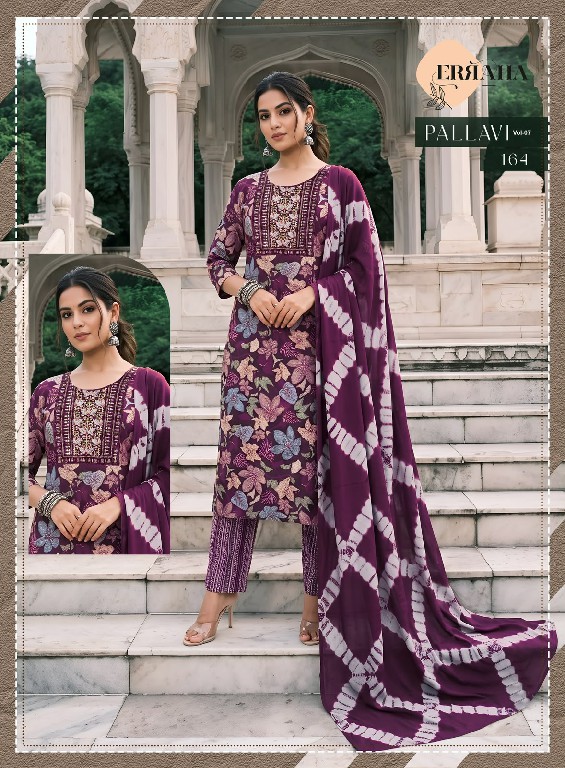 ERRAHA PALLAVI VOL 7 WHOLESALE READYMADE RAYON CAPSULE SHOP TRENDY STRAIGHT CUT 3 PCS SUITS FOR EXPORT