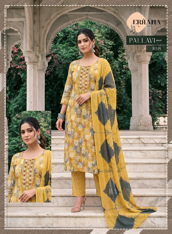 ERRAHA PALLAVI VOL 7 WHOLESALE READYMADE RAYON CAPSULE SHOP TRENDY STRAIGHT CUT 3 PCS SUITS FOR EXPORT