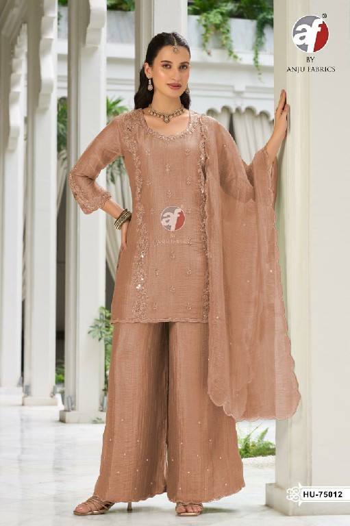 ANJU FAB D.NO HU 75009 TO 75012 WHOLESALE READYMADE SALSA TRENDY BEAUTIFUL 3 PCS COMBO SET SUITS EXPORTER