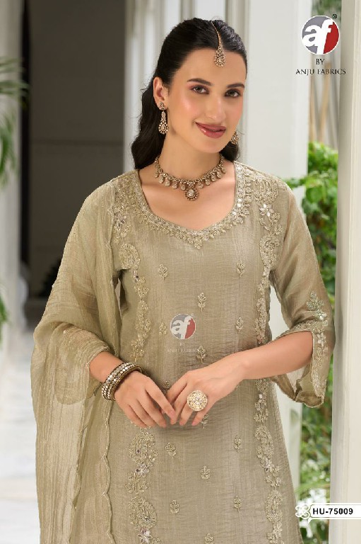 ANJU FAB D.NO HU 75009 TO 75012 WHOLESALE READYMADE SALSA TRENDY BEAUTIFUL 3 PCS COMBO SET SUITS EXPORTER
