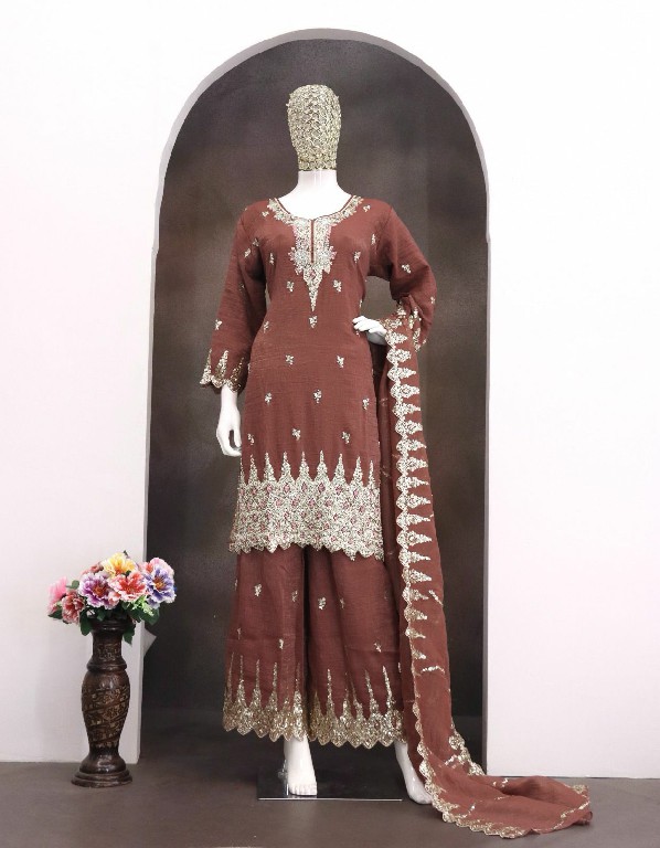 MAARIA-A D.NO 1001 WHOLESALE READYMADE HEAVY CRUNCHY WITH BEADS WORK 3 PCS SUITS ONLINE