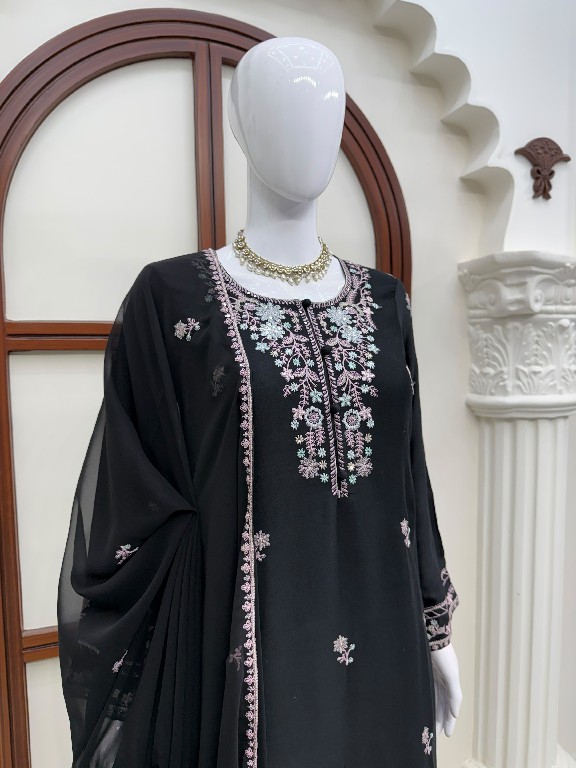 TEXTILEDEAL D.NO 6081 WHOLESALE READYMADE RAYON SATIN DESIGNER 3 PCS SUITS FOR EXPORT