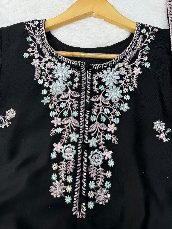 TEXTILEDEAL D.NO 6081 WHOLESALE READYMADE RAYON SATIN DESIGNER 3 PCS SUITS FOR EXPORT