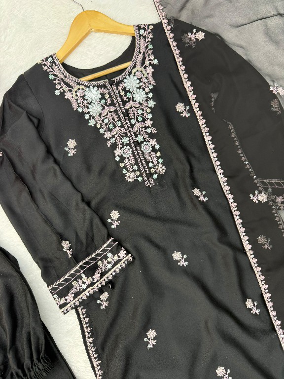 TEXTILEDEAL D.NO 6081 WHOLESALE READYMADE RAYON SATIN DESIGNER 3 PCS SUITS FOR EXPORT