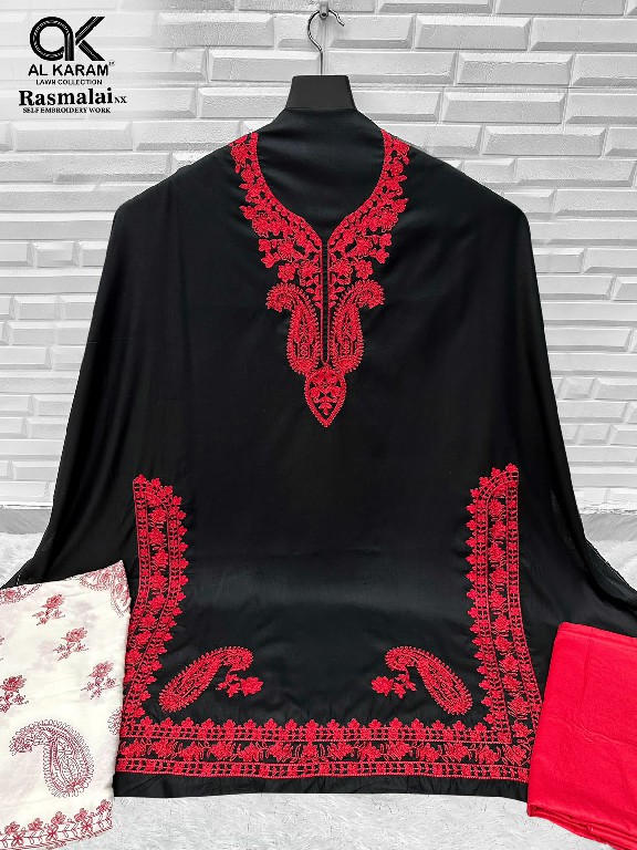 AL KARAM RASMALAI NX WHOLESALE RAYON WITH WORK EXCLUSIVE DESIGN UNSTITCH SALWAR SUITS SUPPLIER