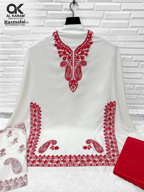 AL KARAM RASMALAI NX WHOLESALE RAYON WITH WORK EXCLUSIVE DESIGN UNSTITCH SALWAR SUITS SUPPLIER