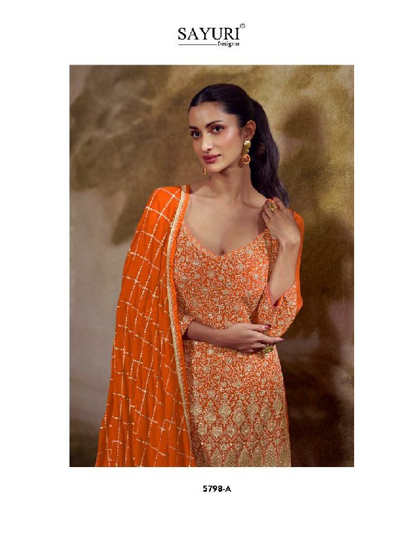 SAYURI DESIGNER BANNO WHOLESALE READYMADE REAL GEPORGETTE HEAVY FESTIVE LOOK PLAZZO STYLE 3 PCS SUITS EXPORTER