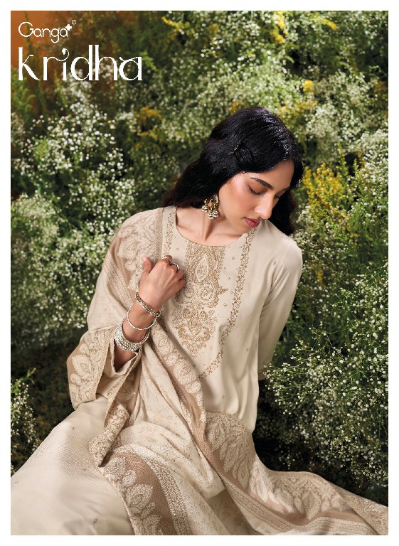 GANGA KRIDHA WHOLESALE PURE PASHMINA SOLID COLOR WINTER WEAR UNSTITCH SALWAR SUITS EXPORTER