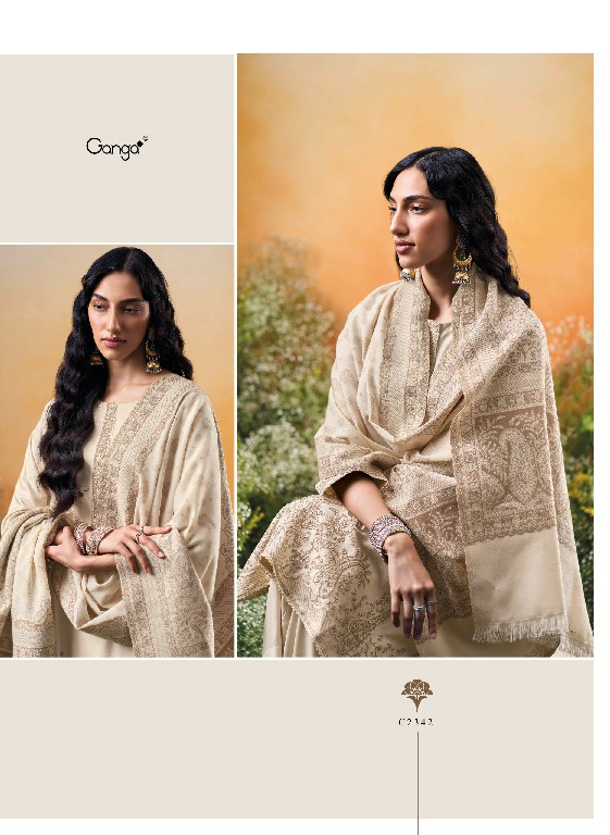 GANGA KRIDHA WHOLESALE PURE PASHMINA SOLID COLOR WINTER WEAR UNSTITCH SALWAR SUITS EXPORTER