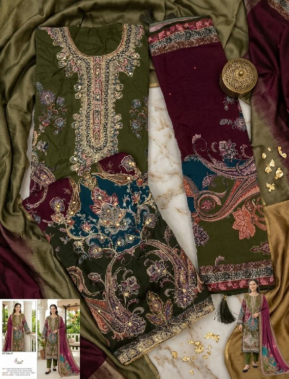 SHREE FABS D.NO KT-344 WHOLESALE VISCOSE MUSLIN BEAUTIFUL UNSTITCH SALWAR SUITS SUPPLIER