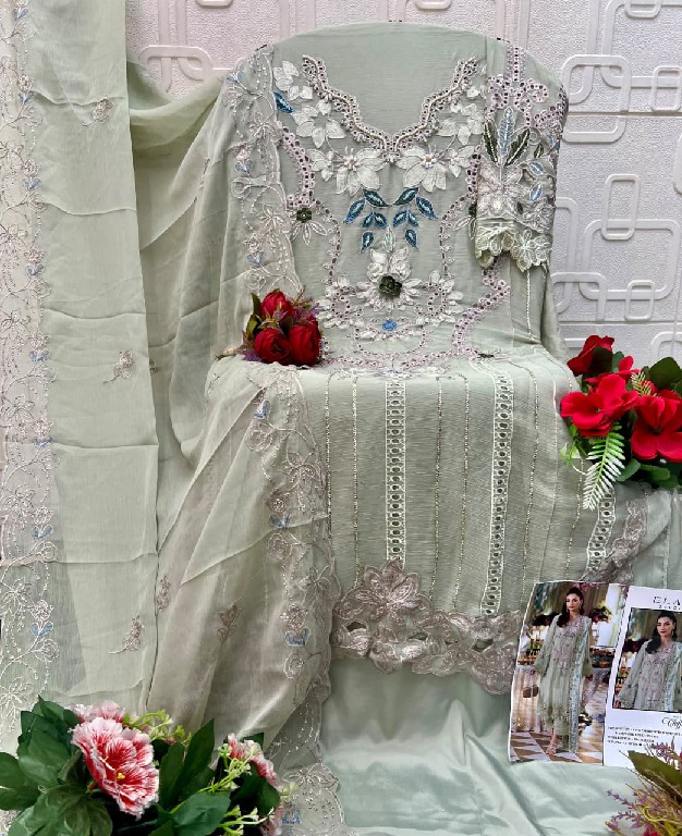 ELAN STUDIO D.NO E-67 WHOLESALE CHIFFON PAKISTANI HIT DESIGN UNSTITCH SALWAR SUITS EXPORTER