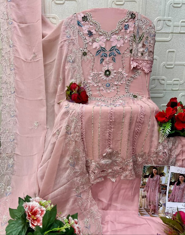 ELAN STUDIO D.NO E-67 WHOLESALE CHIFFON PAKISTANI HIT DESIGN UNSTITCH SALWAR SUITS EXPORTER