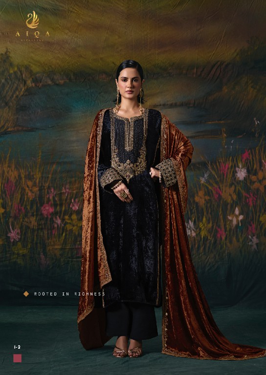 AIQA NOOR-E-RIWAAZ WHOLESALE VISCOSE VELVET WINTER SPECIAL UNSTITCH SALWAR KAMEEZ ONLINE