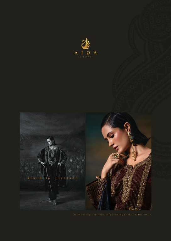 AIQA NOOR-E-RIWAAZ WHOLESALE VISCOSE VELVET WINTER SPECIAL UNSTITCH SALWAR KAMEEZ ONLINE