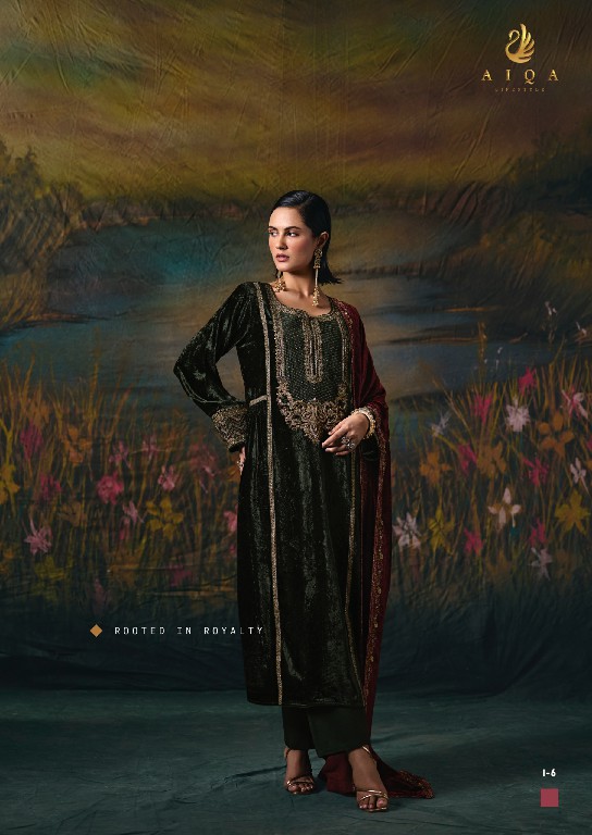 AIQA NOOR-E-RIWAAZ WHOLESALE VISCOSE VELVET WINTER SPECIAL UNSTITCH SALWAR KAMEEZ ONLINE