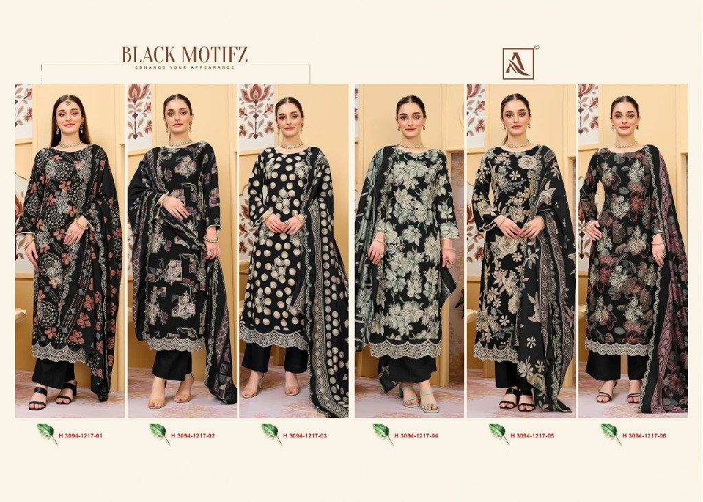 ALOK SUIT BLACK MOTIFZ WHOLESALE VISCOSE RAYON LUXURIOUS LOOK UNSTITCH SALWAR SUITS EXPORTER
