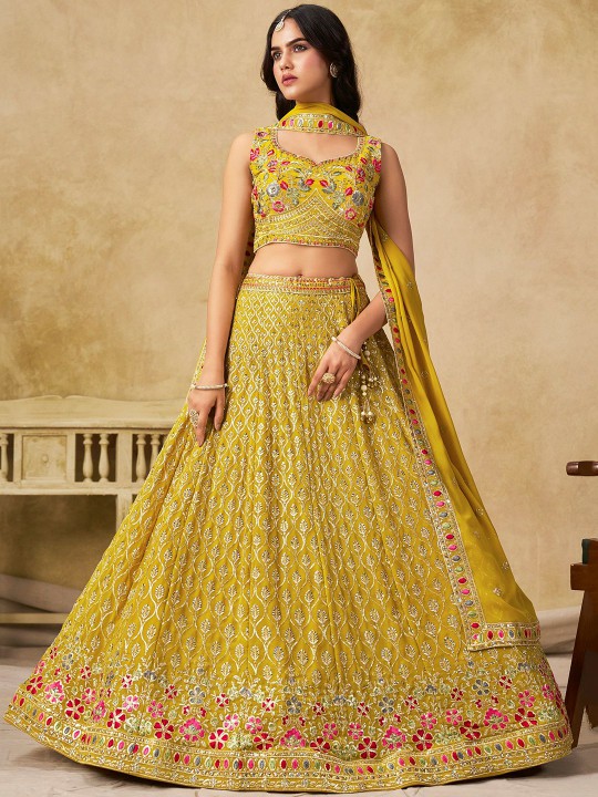 TEXTILEDEAL D.NO 209-D WHOLESALE GEORGETTE FESTIVE WEAR LEHENGA CHOLI FOR EXPORT