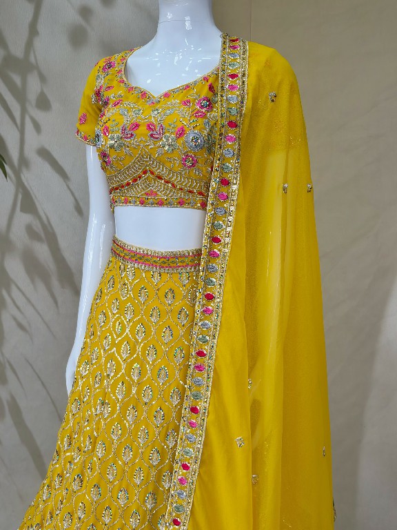 TEXTILEDEAL D.NO 209-D WHOLESALE GEORGETTE FESTIVE WEAR LEHENGA CHOLI FOR EXPORT