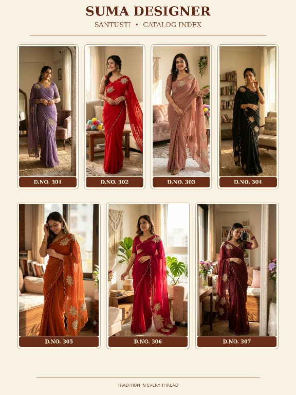 SUMA SANTUSTI WHOLESALE LUXURIOUS RANGOLI CRUSH INDIAN SAREES FOR WOMEN EXPORTER