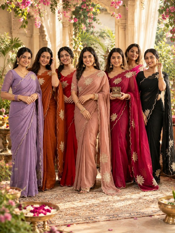 SUMA SANTUSTI WHOLESALE LUXURIOUS RANGOLI CRUSH INDIAN SAREES FOR WOMEN EXPORTER