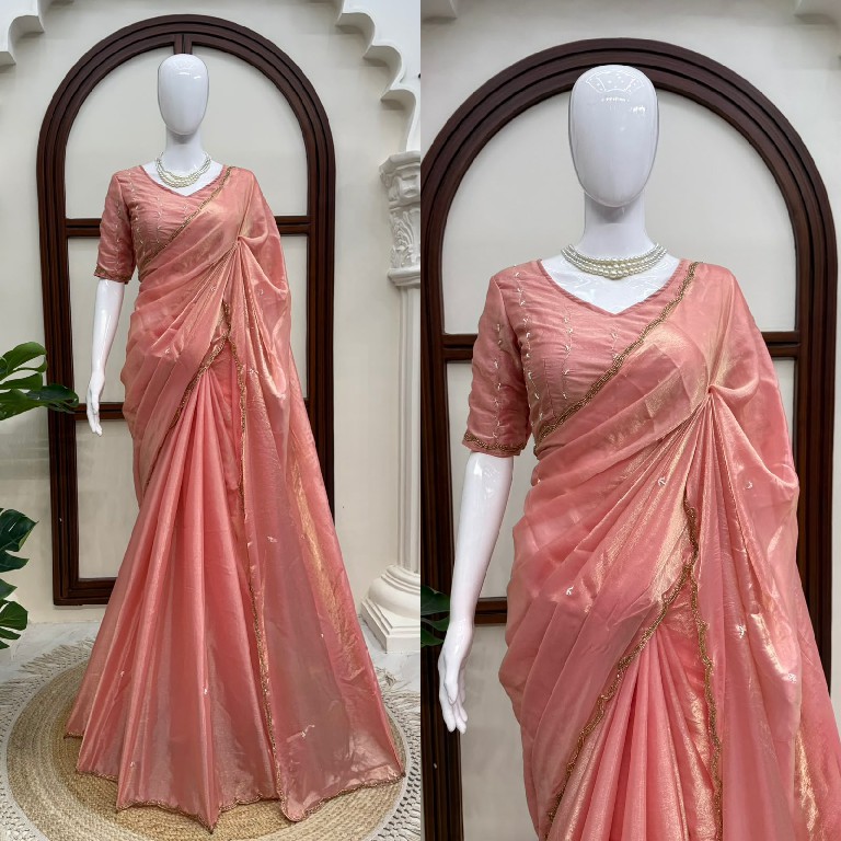 TEXTILEDEAL D.NO KD-648 WHOLESALE FENDY SILK HEAVY HAND WORK DESIGNER SAREES FOR WOMEN SUPPLIER