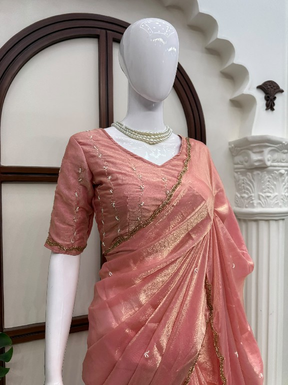 TEXTILEDEAL D.NO KD-648 WHOLESALE FENDY SILK HEAVY HAND WORK DESIGNER SAREES FOR WOMEN SUPPLIER